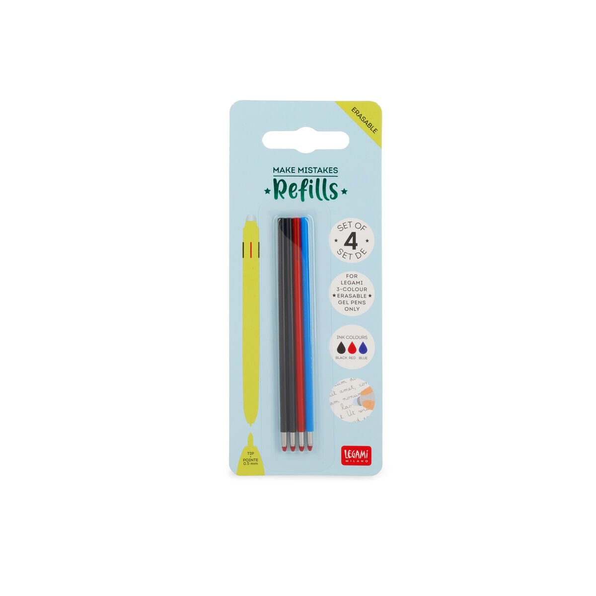 Legami - 4'lü Seti Refills 3-Colour Erasable Gel Pens