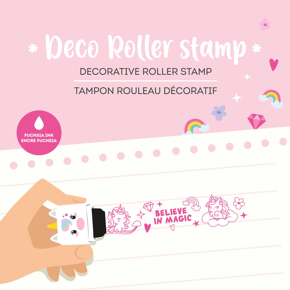 Legami - Tek Boynuzlu At Dekoratif Roller Stamp