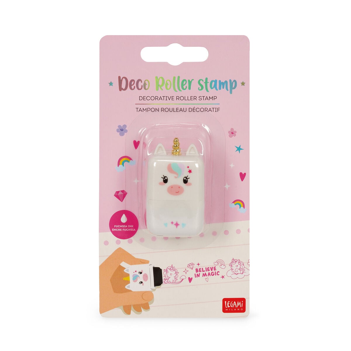 Legami - Tek Boynuzlu At Dekoratif Roller Stamp