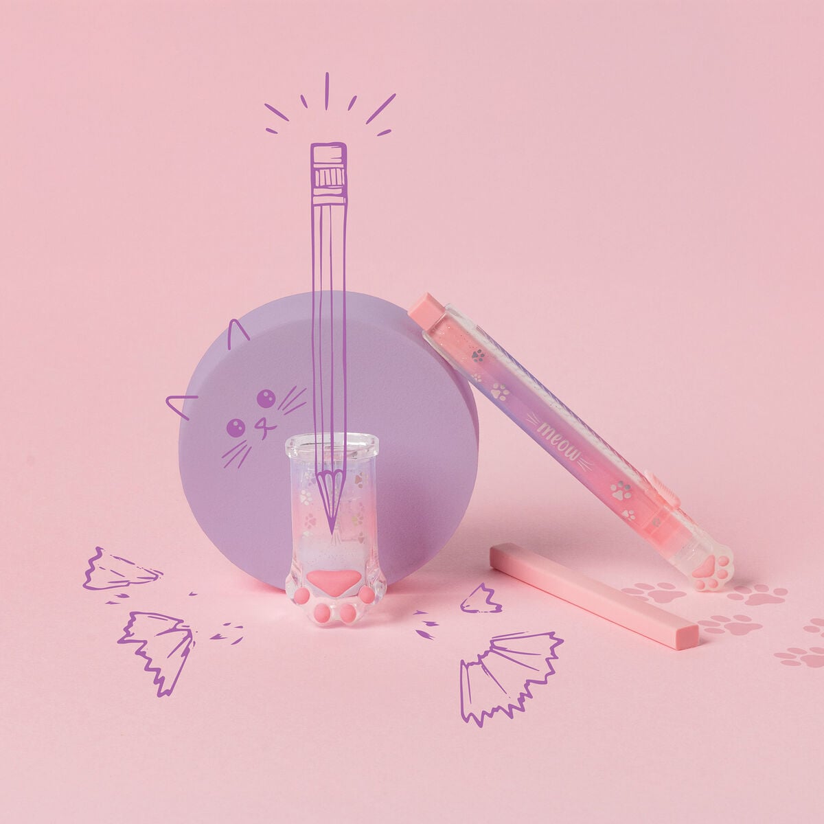 Legami - Retractable Eraser ile Refill - Meow