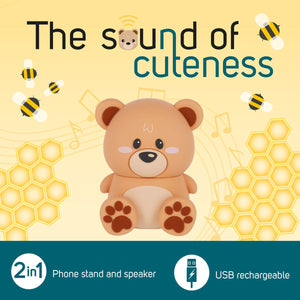 Legami - Ayıcık Kablosuz Smartphone Standı ile Speaker - Sound Cuteness