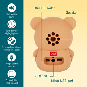 Legami - Ayıcık Kablosuz Smartphone Standı ile Speaker - Sound Cuteness