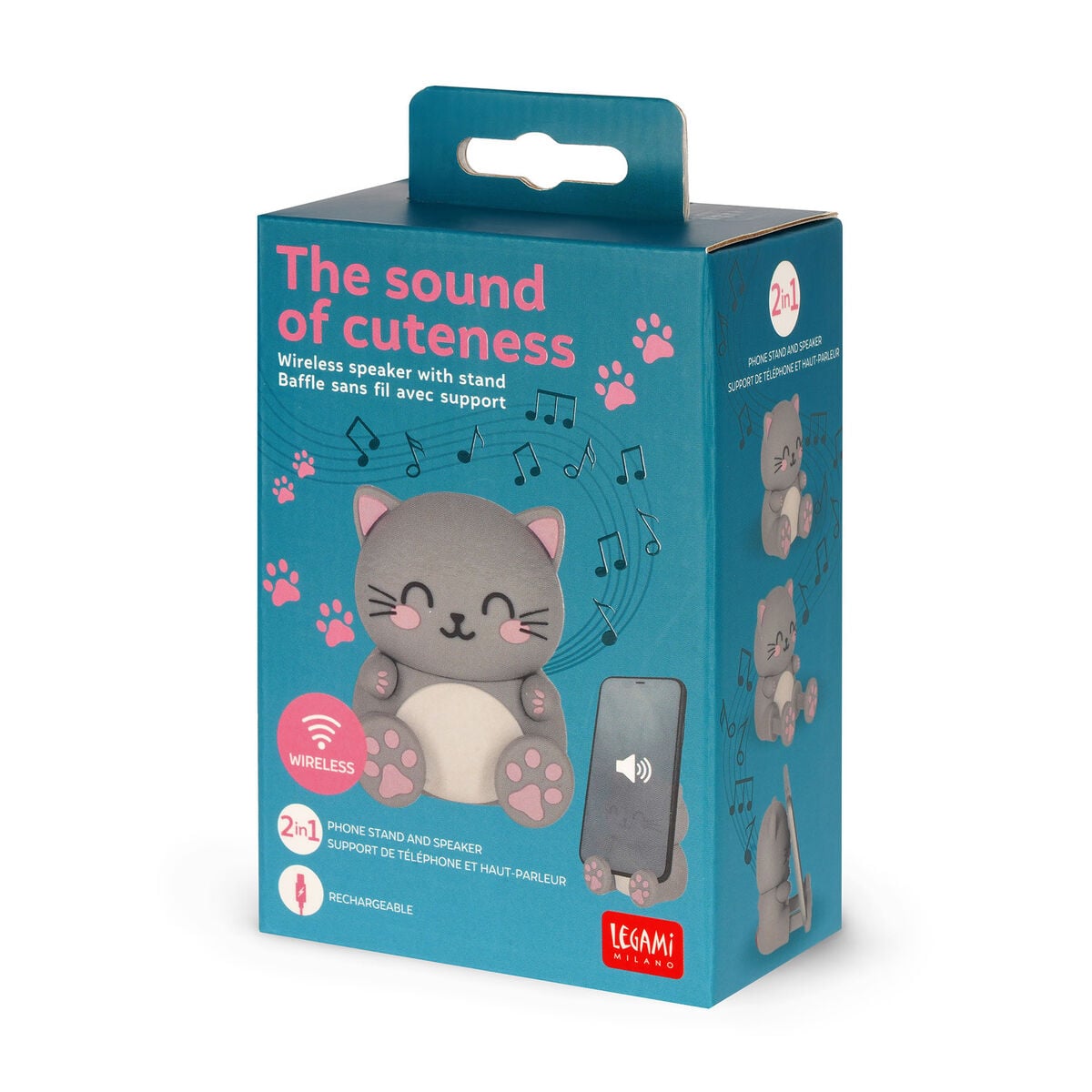 Legami - Kitty Kablosuz Smartphone Standı ile Speaker - Sound Cuteness
