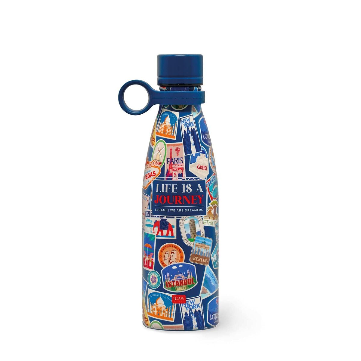 Legami - 500 ml Vakum Şişe - Seyahat Stickers - Sıcak ve Soğuk