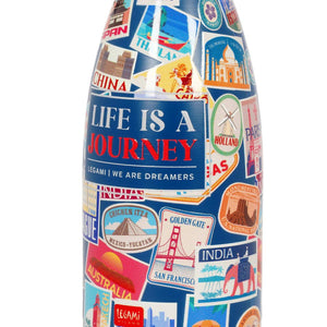 Legami - 300 ml Mini Vakum Şişe - Seyahat Stickers - Sıcak ve Soğuk