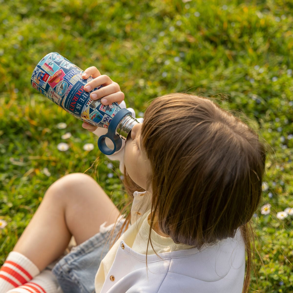 Legami - 300 ml Mini Vakum Şişe - Seyahat Stickers - Sıcak ve Soğuk
