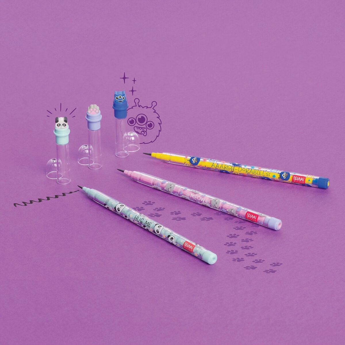 Legami - Monster Stackable Kalem ile Eraser - Take a Tip