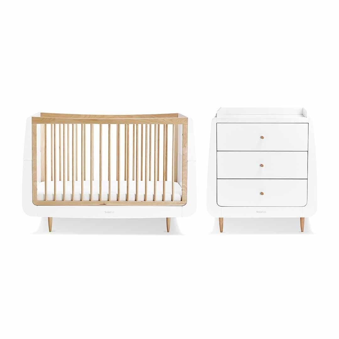 SnuzKot Skandi 2 Piece Nursery Furniture Set - Natural-Nursery Sets-Natural-No Mattress | Natural Baby Shower