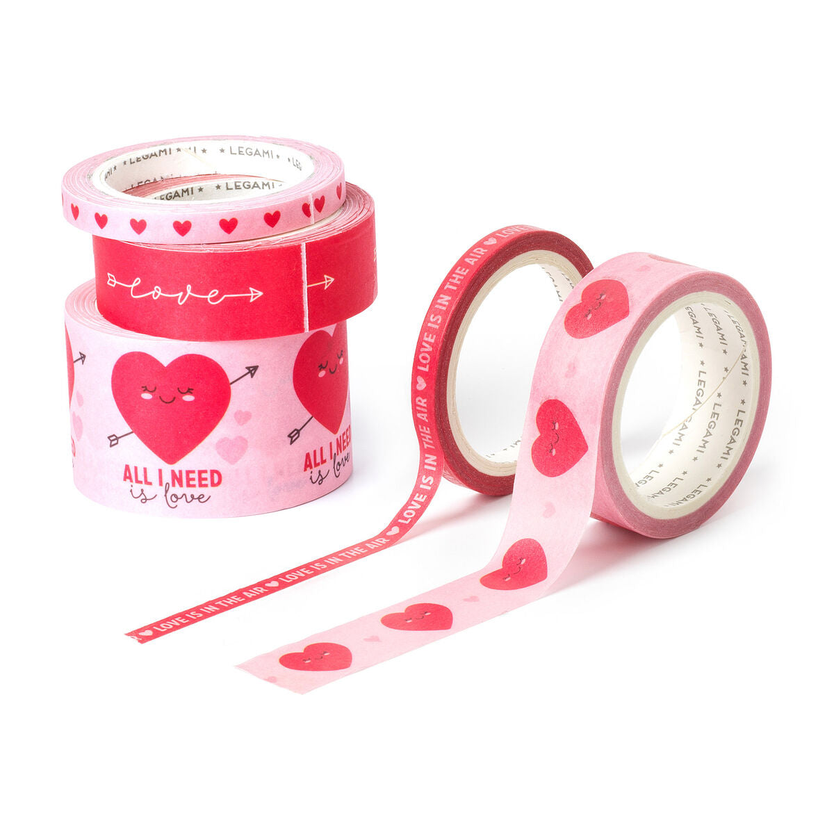 Legami - 5'li Set Dekoratif Kalp Kâğıt Yapışkan Bantlar - Banttan Banda