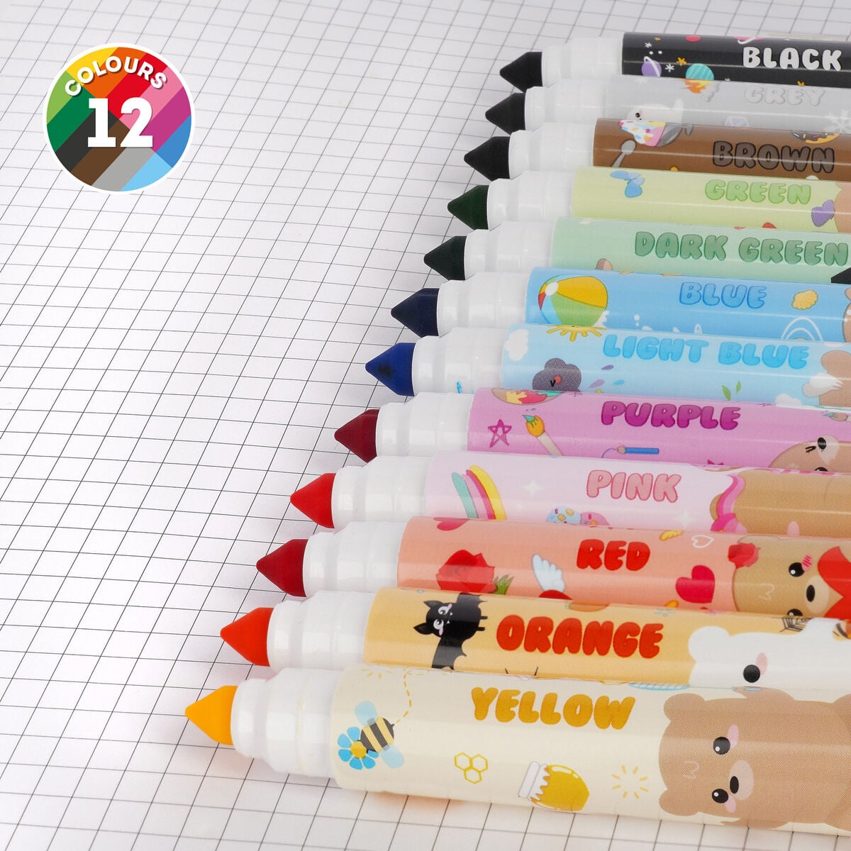 Legami - Seti 12 Markers - Teddy Arkadaşlar