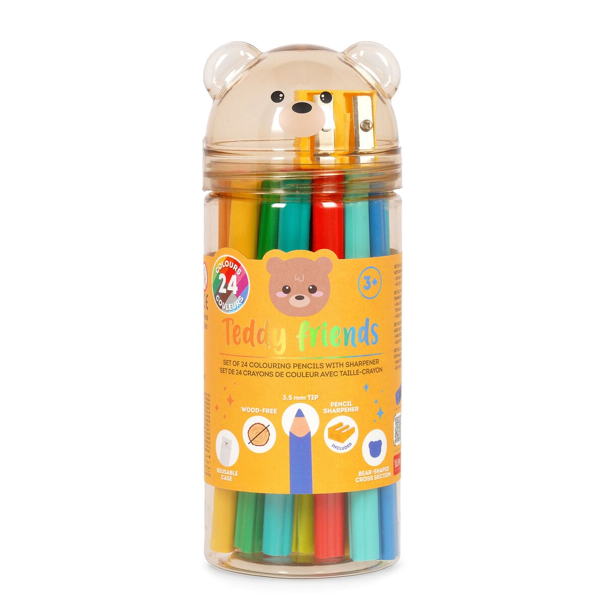 Legami - Seti 24 Colouring Kalem ile Kalemtraş - Teddy Arkadaşlar