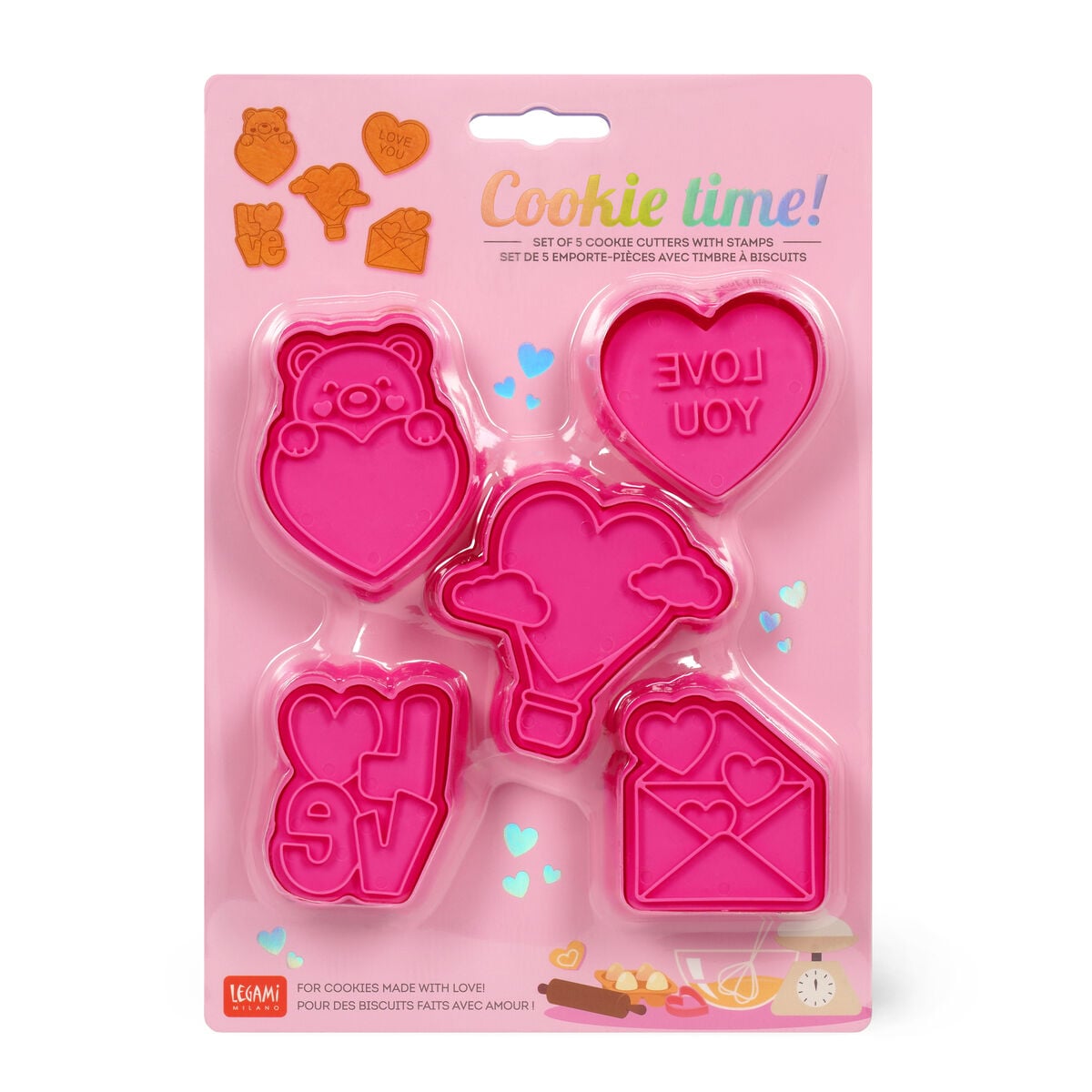 Legami - 5'li Set Cookie Cutters - Cookie Time!