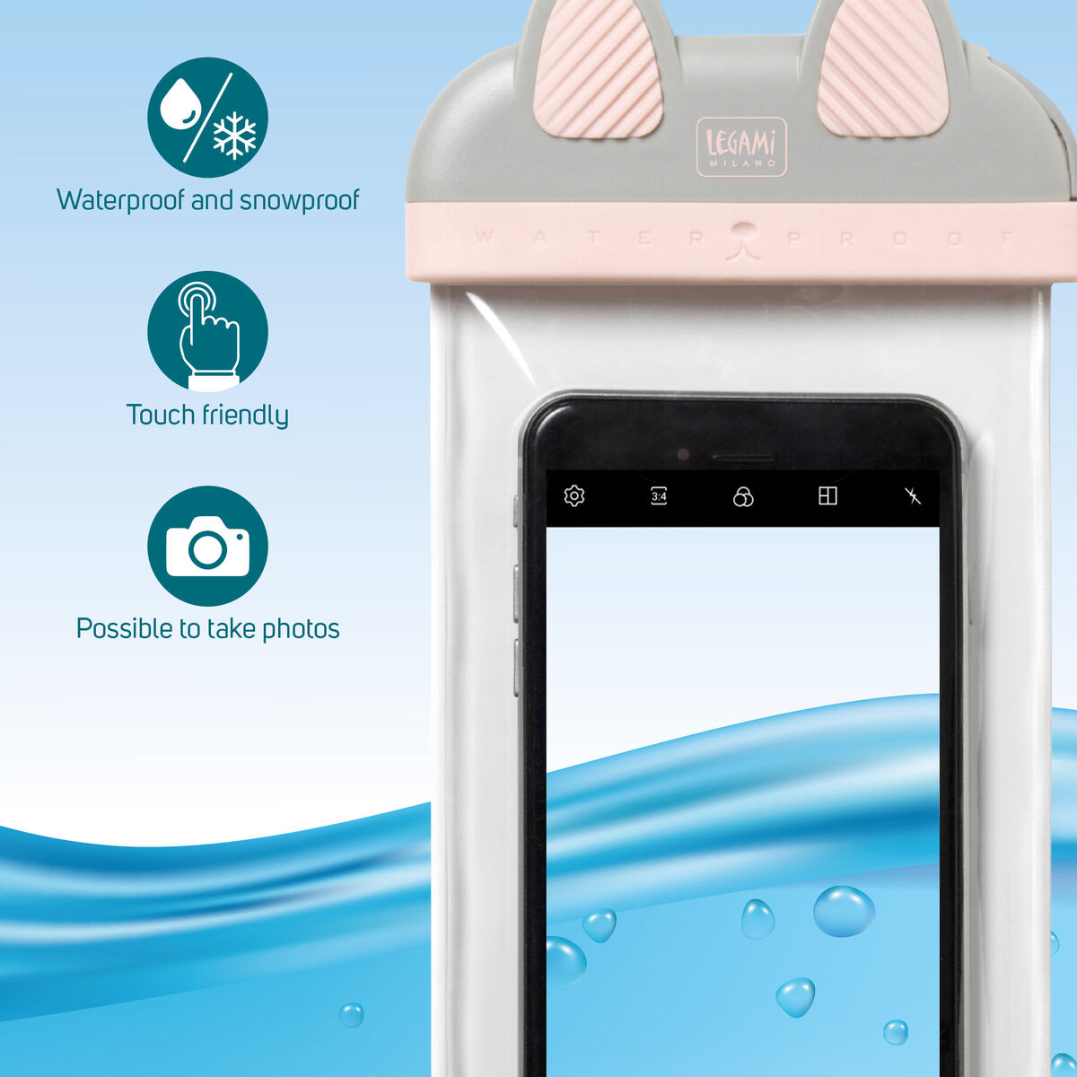 Legami - Kitty Waterproof Smartphone Küçük Çanta - Waterproof Smartphone Küçük Çanta