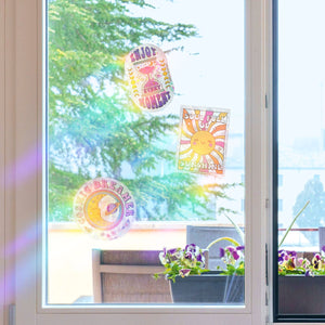 Legami - 4'lü Seti Static-Cling Suncatcher Stickers Windows - Rainbow Maker