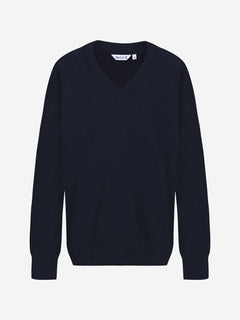 Zeco Kids School Cotton Mix Knitted V-Neck Jumper in Navy