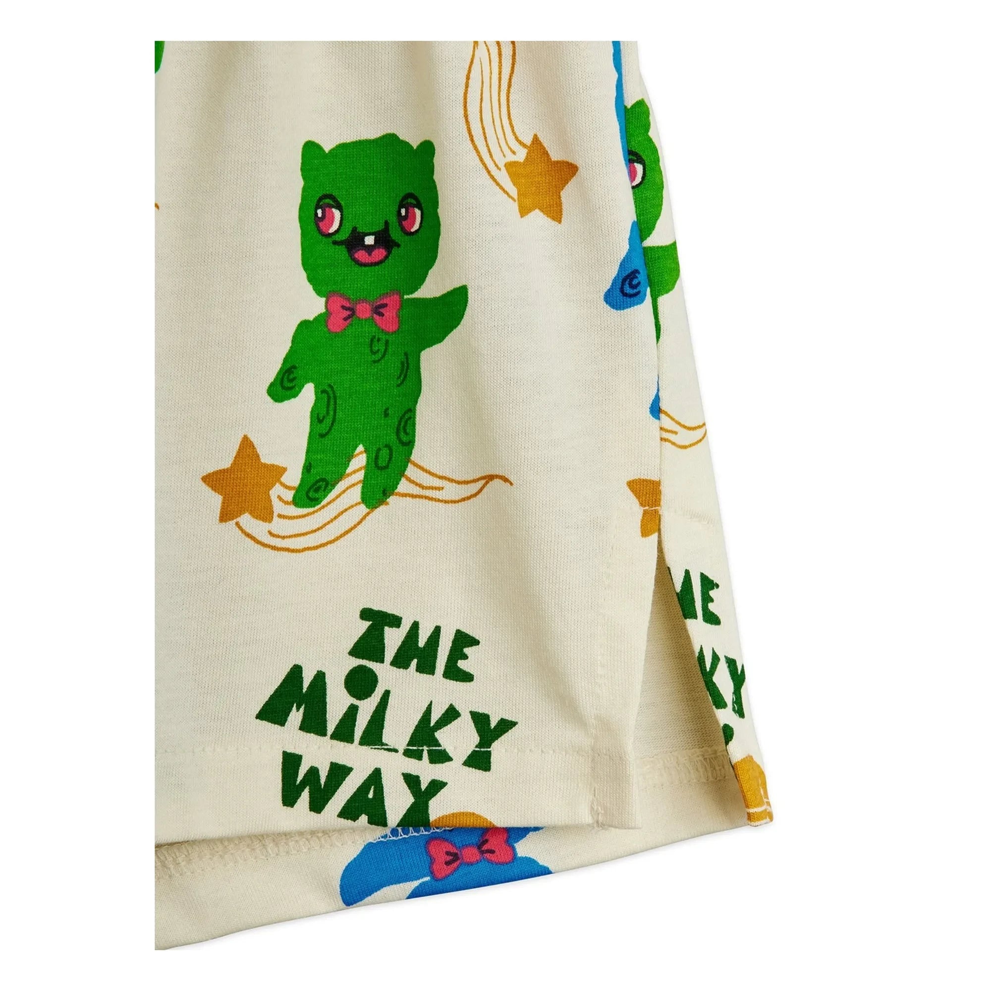 Mini Rodini – Shorts aus Bio-Baumwolle mit Aliens | Ecru