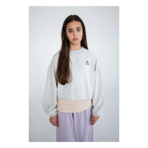 Repose AMS - Crop-Sweatshirt aus Bio-Baumwolle | Grau meliert