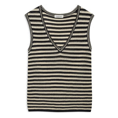 Anine Bing – Gestreiftes Lowen Tanktop | Schwarz