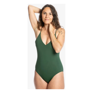 Matona - Einteiliger V-Ausschnitt Jersey aus recycelten Fasern | Chromgrün