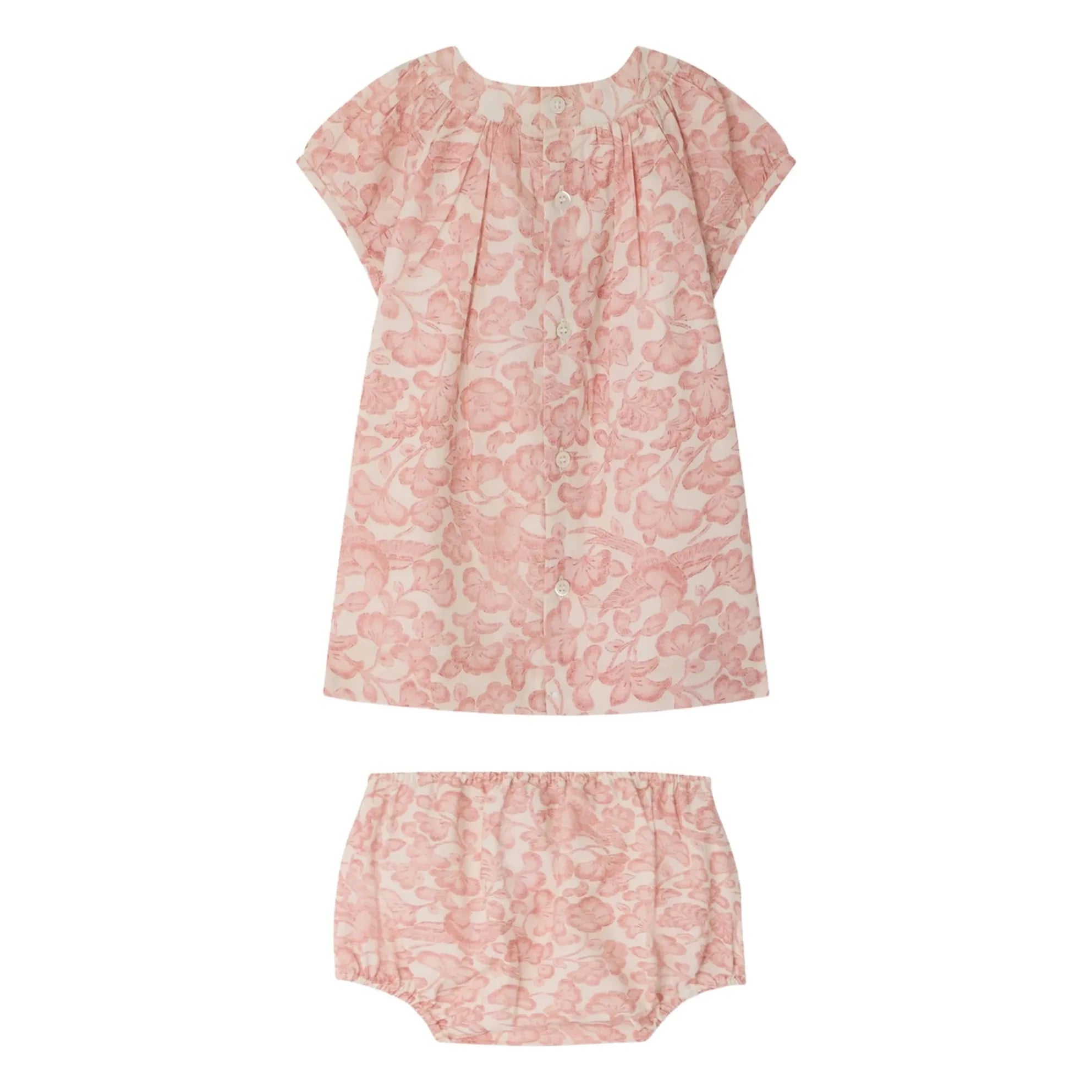 Bonpoint - Cachouli Fleurie Kleid aus Bio-Baumwolle | Puderrosa