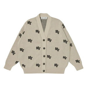 Main Story - Monogramm-Strickjacke aus Bio-Baumwolle | Cremeweiß