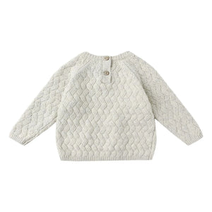 Quincy Mae – Melierter Pullover aus recycelter Faser | Hellblau