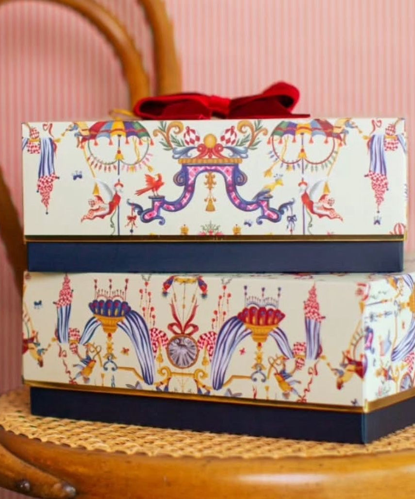 Dinossi - Rosa Kariertes Geschenkbox