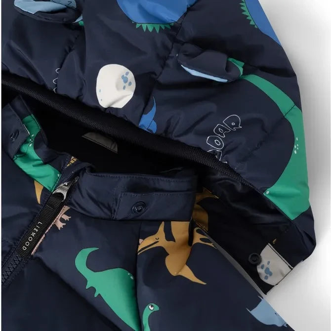 Liewood - Polle Dinozor Gefütterte Jacke Aus recycelten Fasern hergestellt | Marineblau