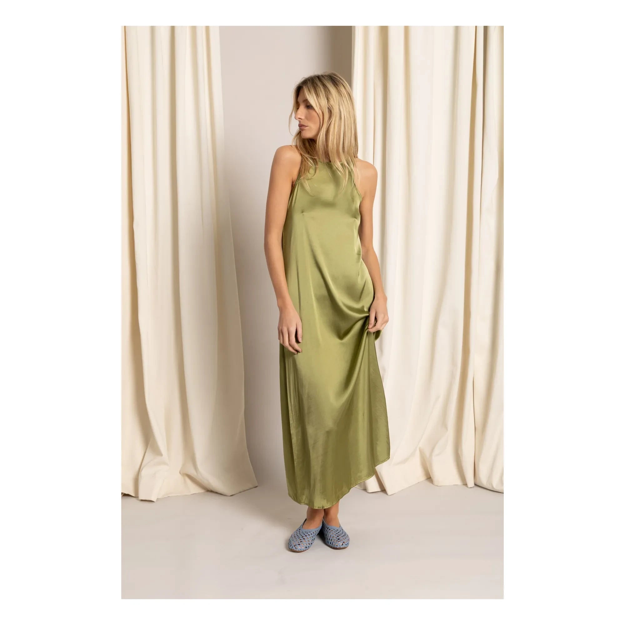 Smallable Woman - Zelie Satin Kleid | Anisgrün