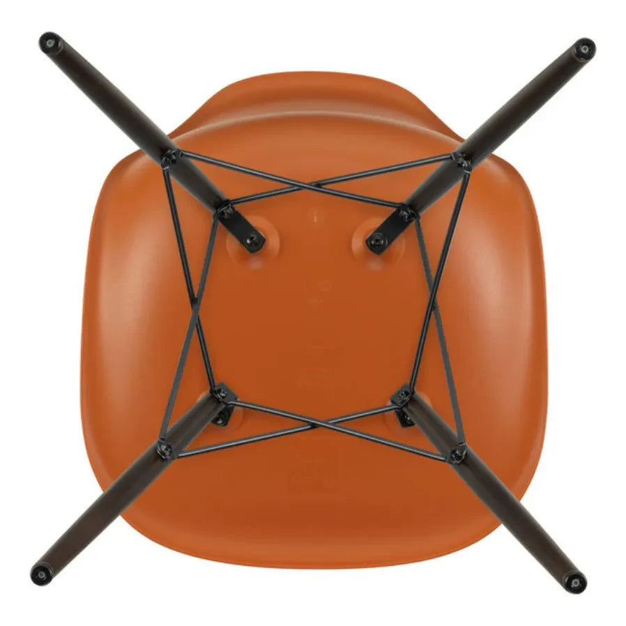 Vitra - DSW Plastikstuhl - Ahornuntergestell - Charles & Ray Eames | Orange Rouille