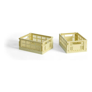 Hay - Crate Katlanabilir Kasalar - 2'li Set | Soluk Sarı