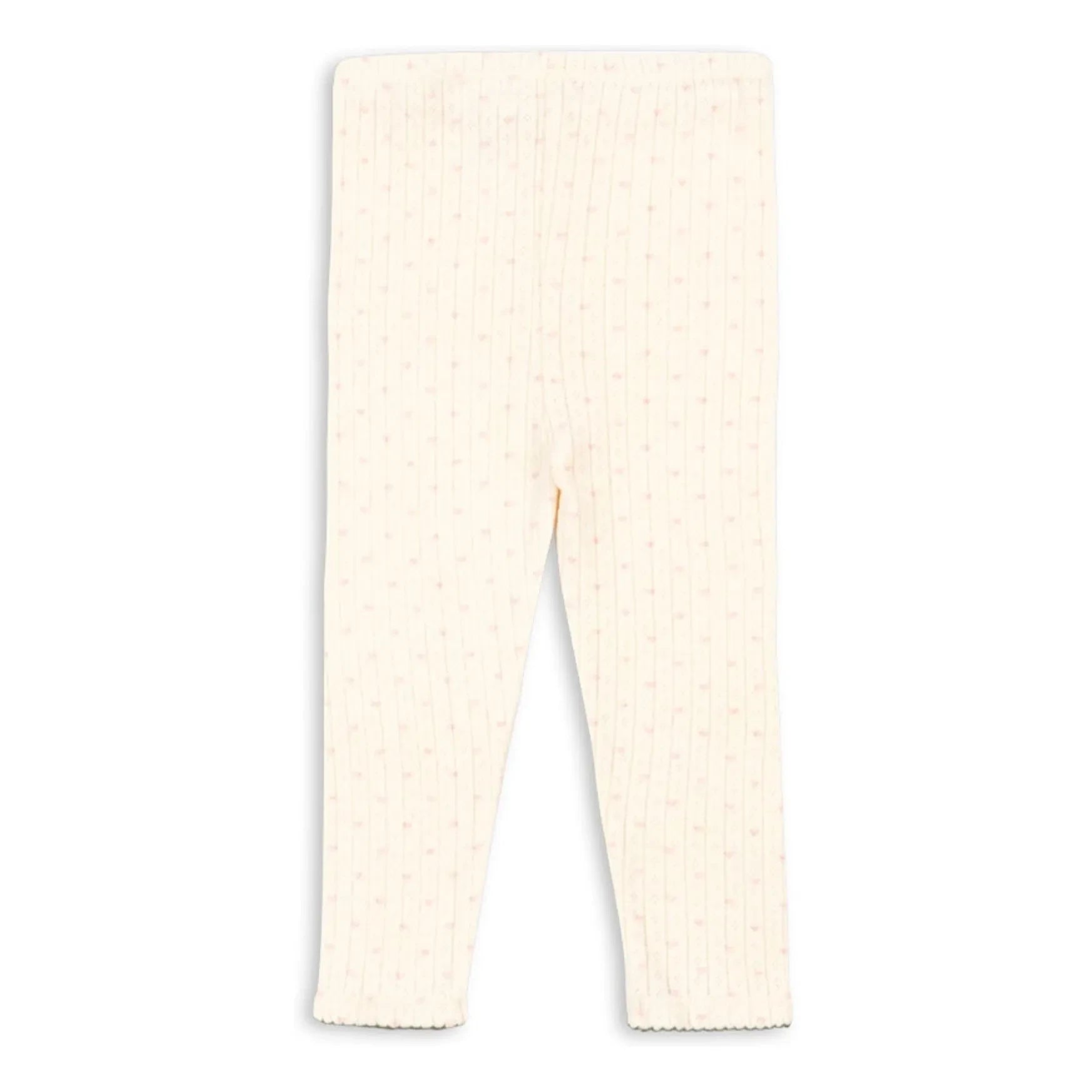 Konges Sløjd - Minnie Hearts Leggings aus Bio-Baumwolle | Ecru