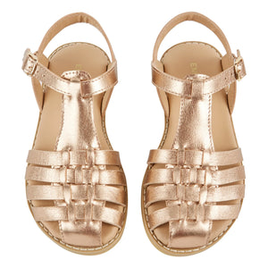 Emile et Ida - Sandalen mit gekreuzten Riemen aus Leder | Gold