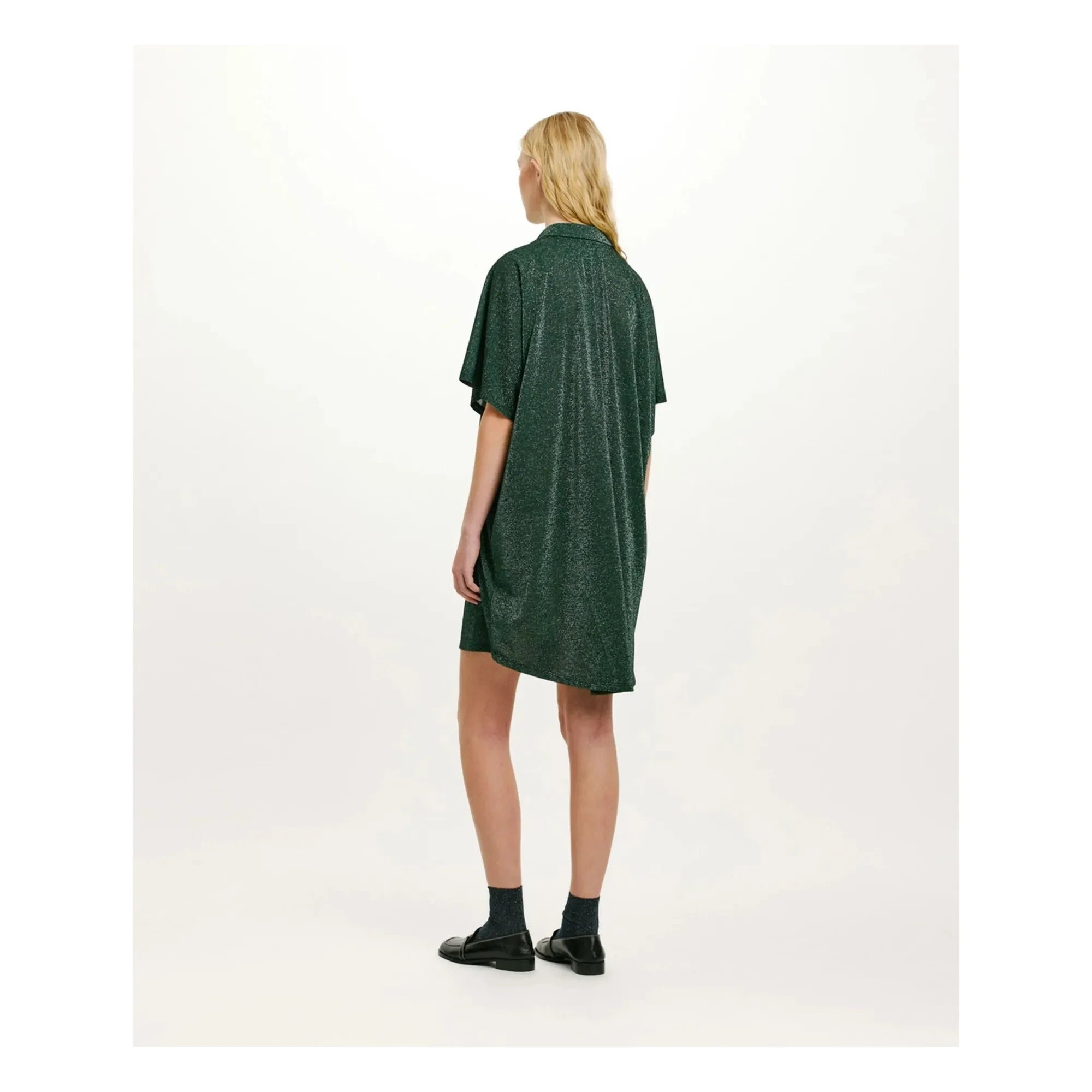 Momoni - Asado Metallic Kleid | Grün