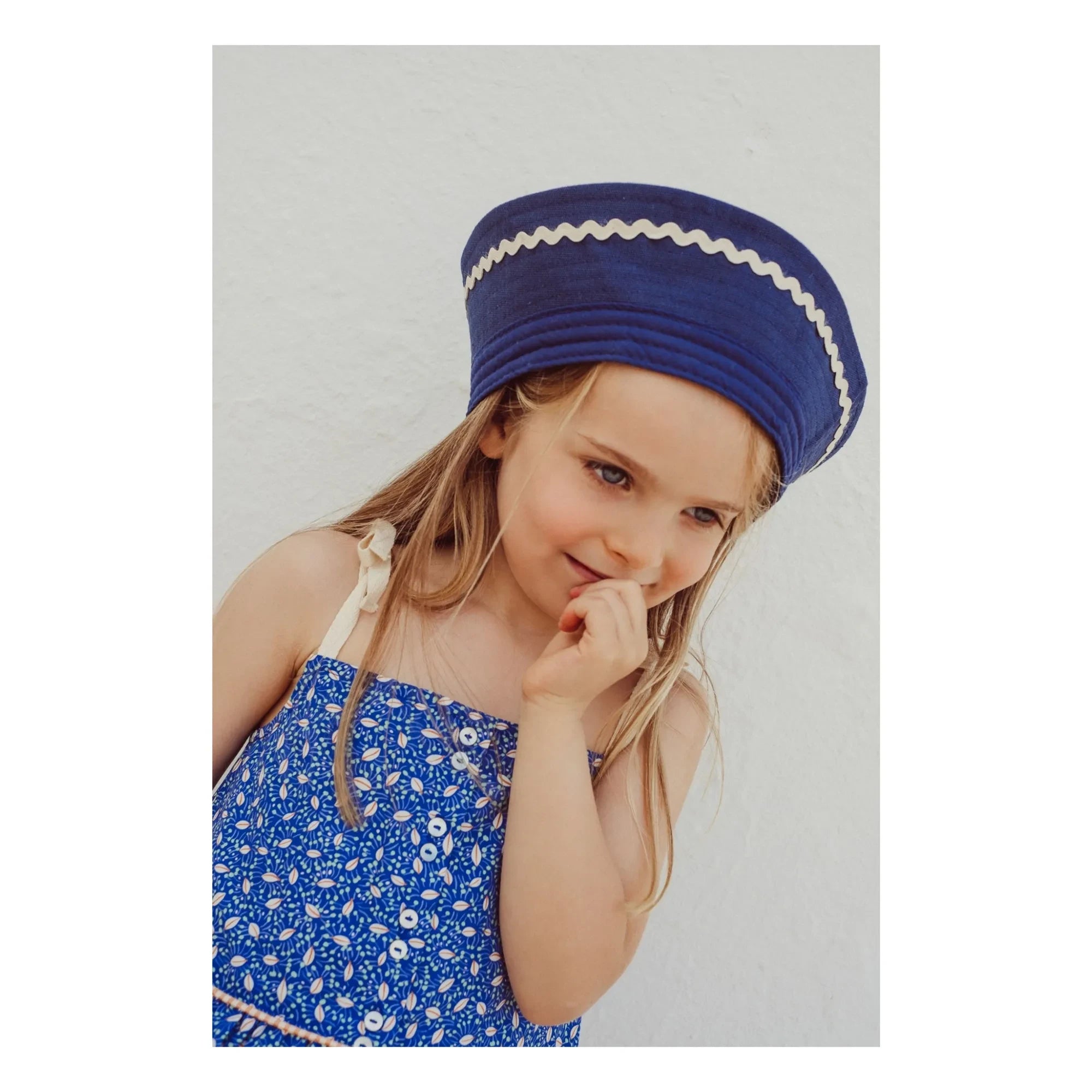 THE LiTTLE POETS - Rosalia Nature Bio-Baumwolle Crop Top | Königsblau