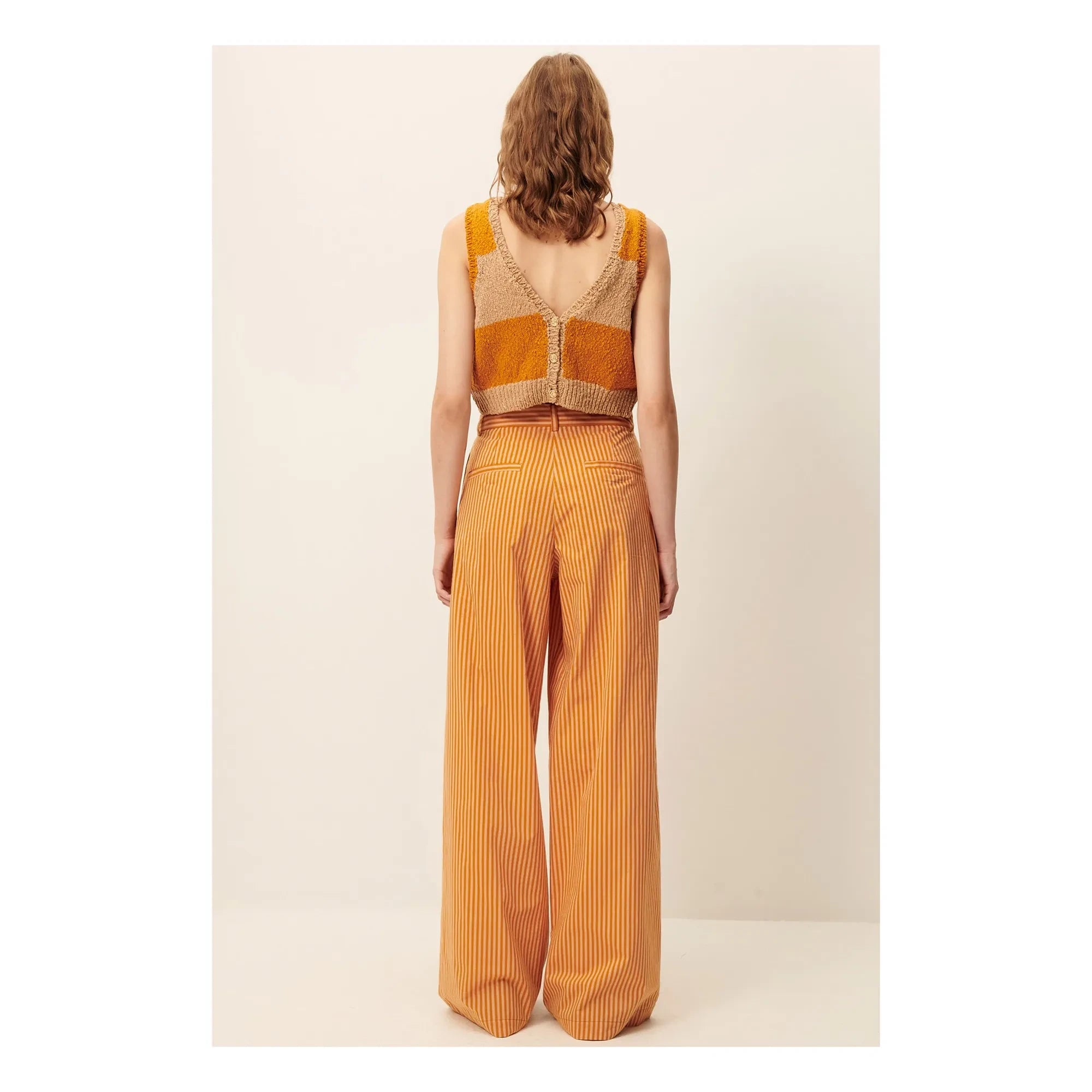 Sessùn - Hose Provencia aus gestreifter Baumwolle | Orange