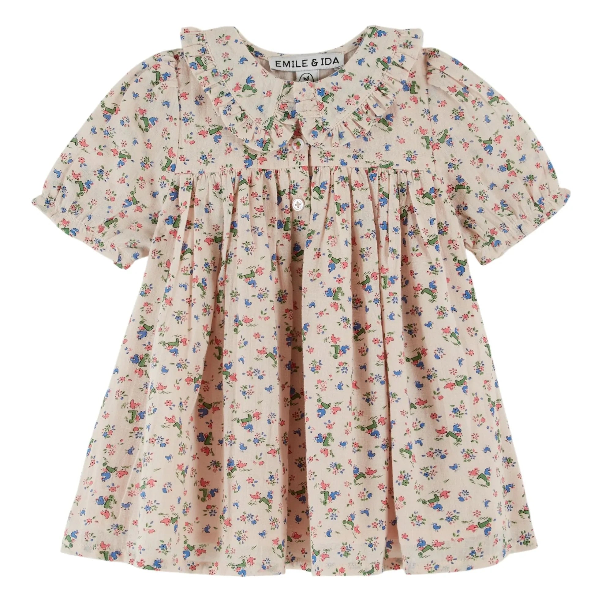 Emile et Ida - Weites Blumenkleid | Creme