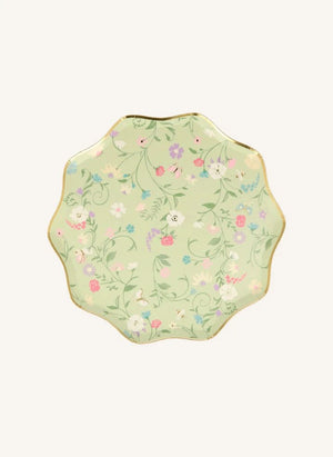 Meri Meri - Ladurée Pappteller mit kleinem Blumenmuster - 8er Set