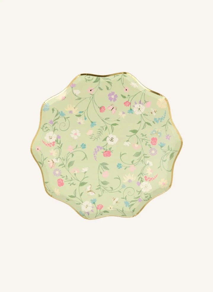 Meri Meri - Ladurée Pappteller mit kleinem Blumenmuster - 8er Set
