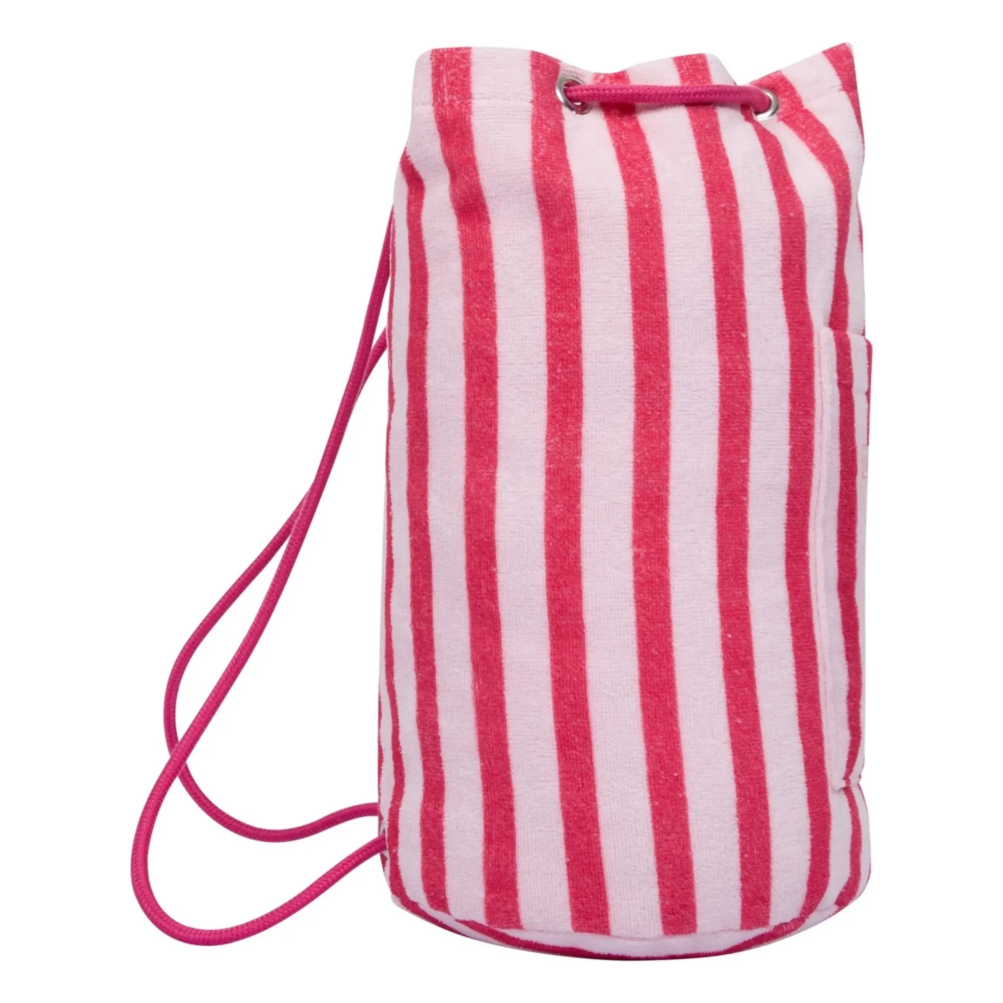 Jera Mini – Gestreifter Frottee-Rucksack | Rosa