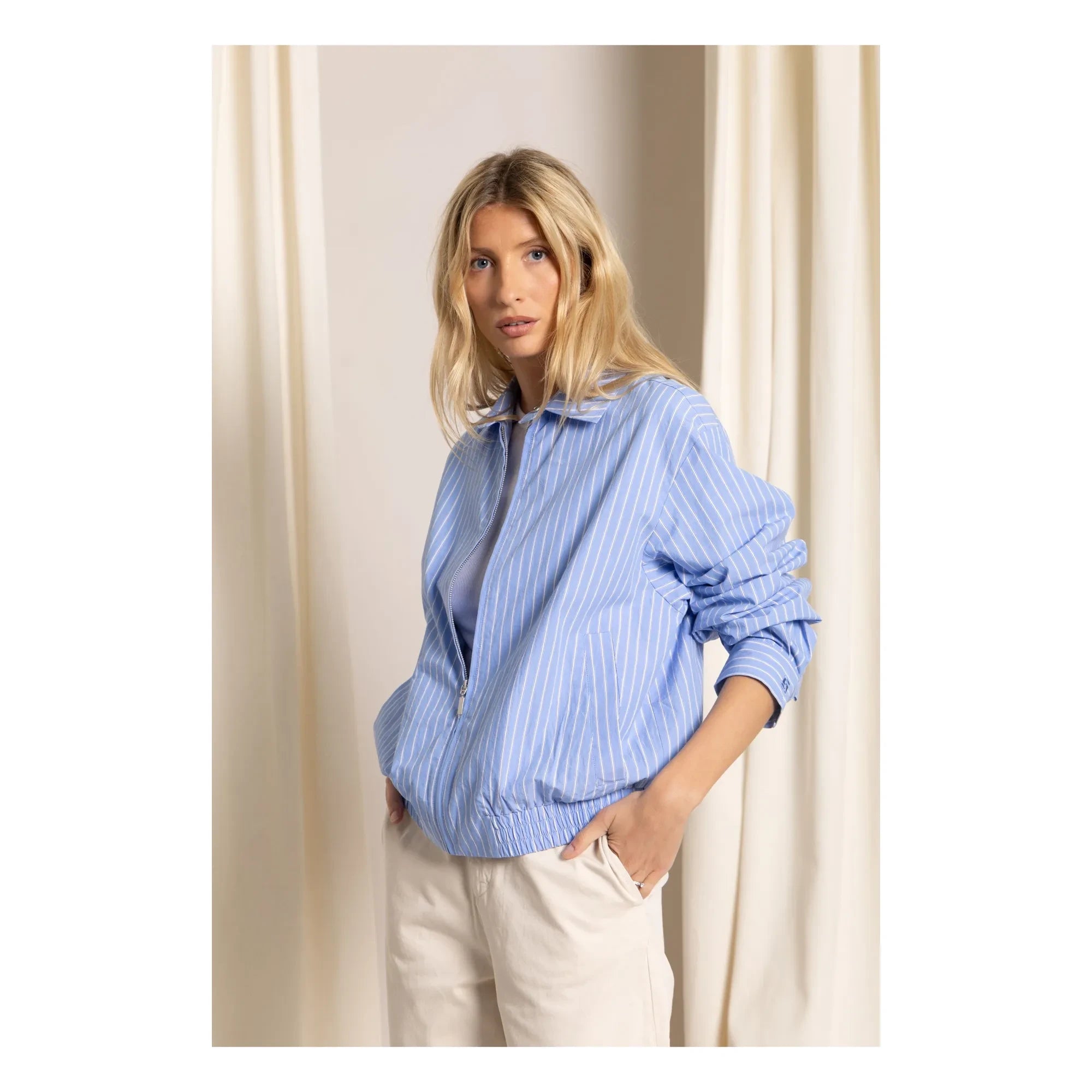 Smallable Woman - Cleo Gestreifte Jacke | Blau