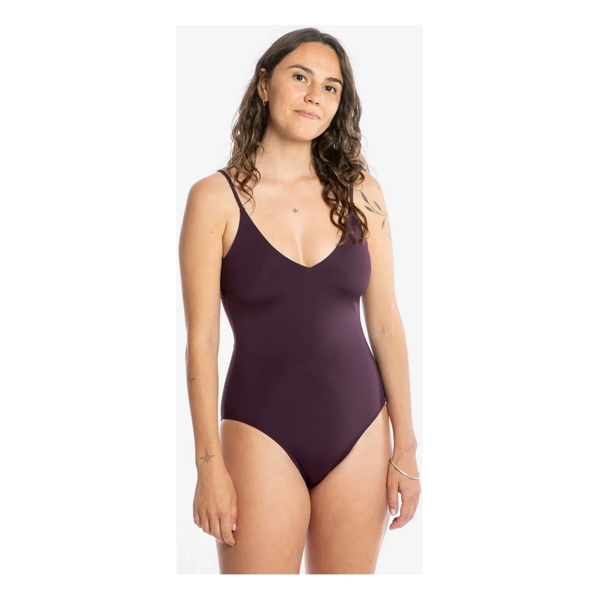 Matona - 1-teiliger V-Ausschnitt Jersey Recycelte Fasern | Aubergine