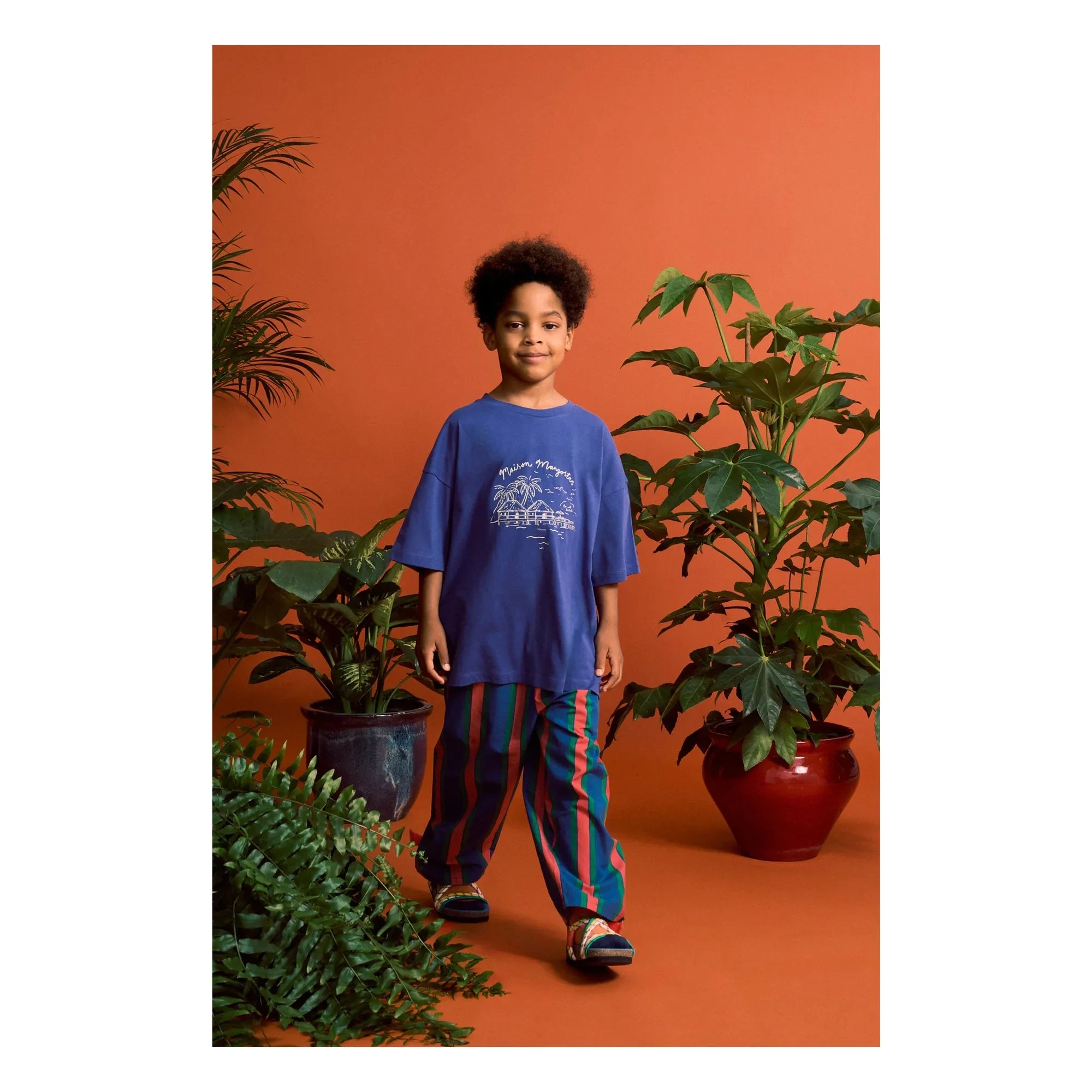 Maison Mangostan - Gestreifte Hose | Marineblau