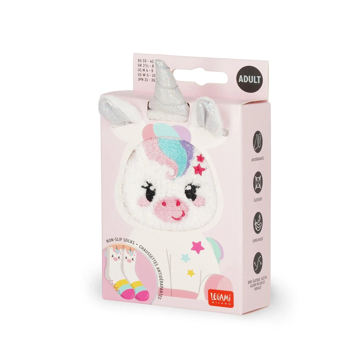 Legami - Rutschfeste Einhornsocken für Erwachsene - Perfekte Passform!