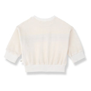 1+ in the family - Santanyi Gestreiftes Frottee-Sweatshirt | Weiß