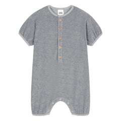 Studio Bohème - Bebecito Overall Shorts aus Bio-Baumwollfrottee | Grau