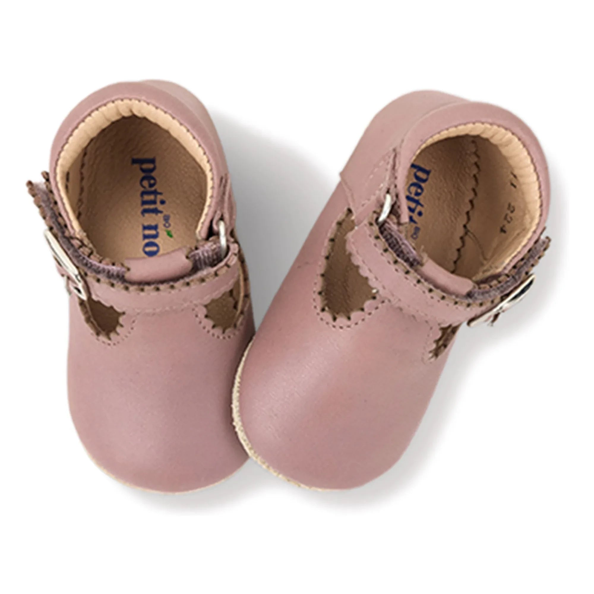 Petit Nord - T-förmiger Baby-Poncho mit Besatz | Rosa