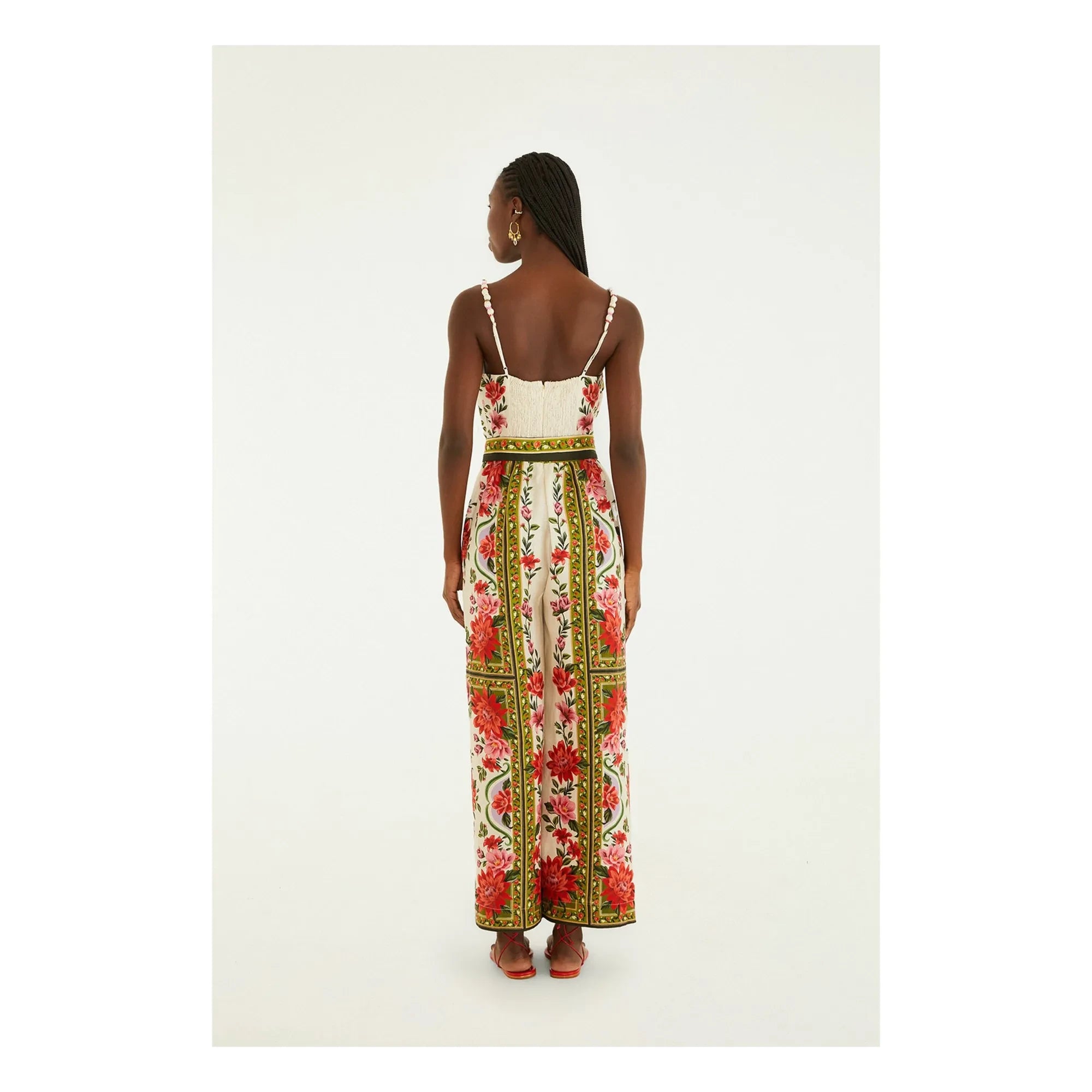 Farm Rio - Wonder Rio Leinen Jumpsuit | Ecru