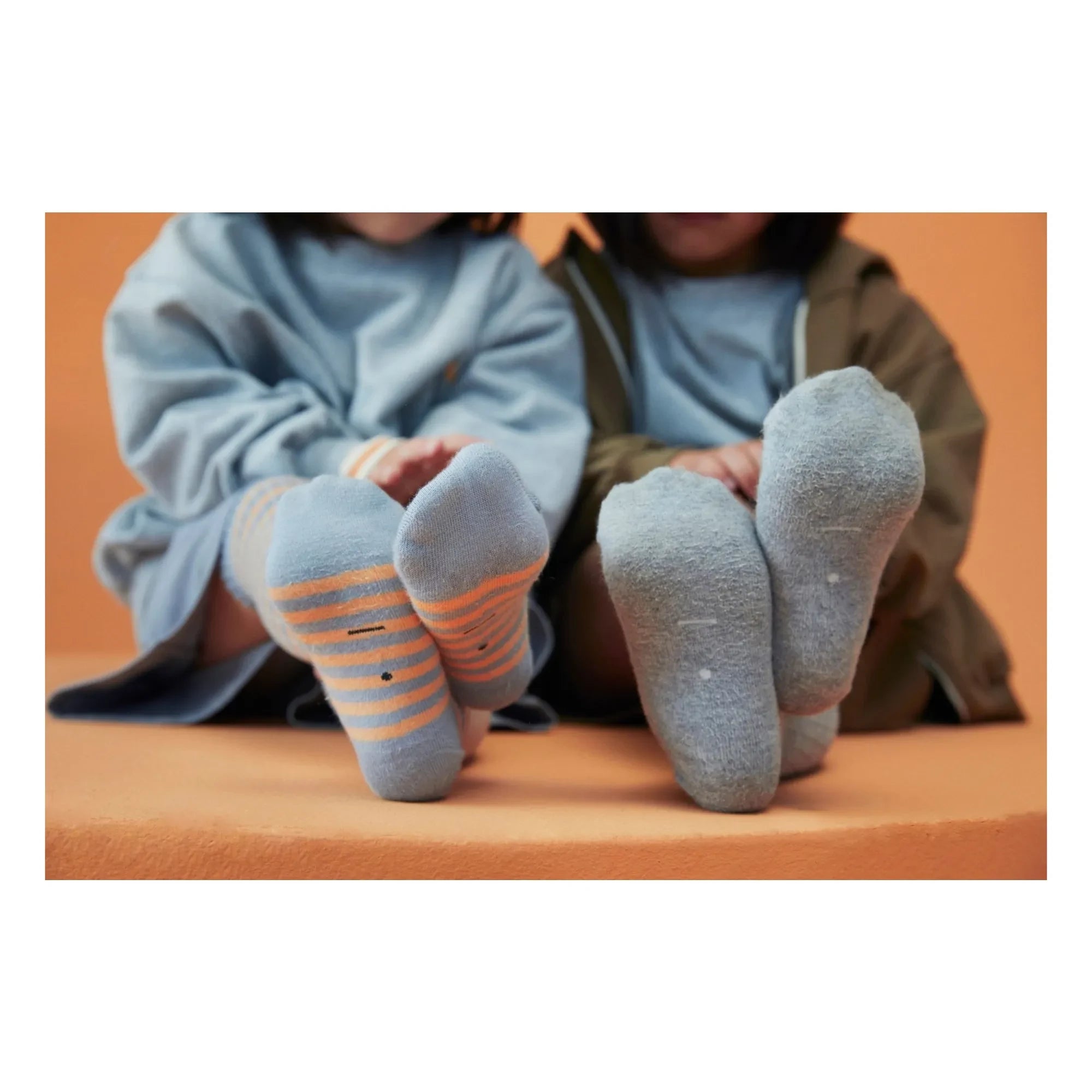 Gray Label - Gestreifte Bio-Baumwoll-Socken | Aprikose