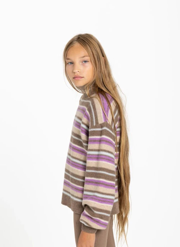 Smallable Kid - Shelly Gestreifter Wollpullover | Rosa
